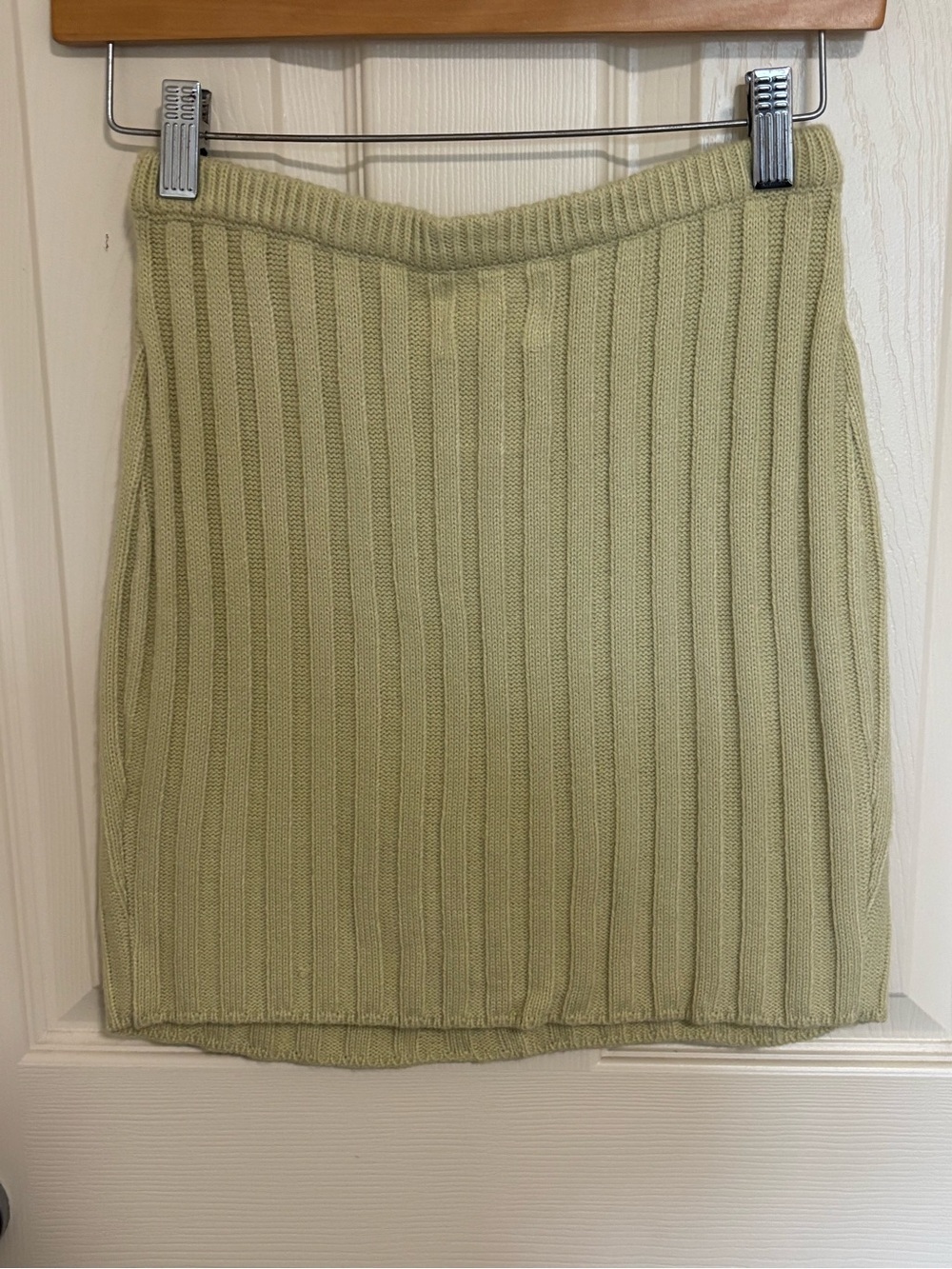SABO Skirt Ribbed Knit Mini Skirt XS Sage Green Australian Boutique summer skirt - Picture 5 of 6